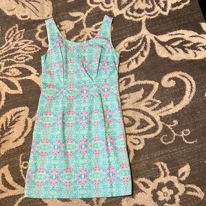 Kaeli smith sleeveless dress. NWOT. Size 2. Lined. Pink blue green.